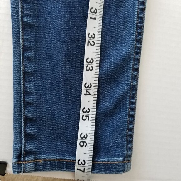 Madewell 10" Size 28 High-Rise Skinny Jeans Denim Hayes Dark Wash Whiskering - Picture 14 of 15